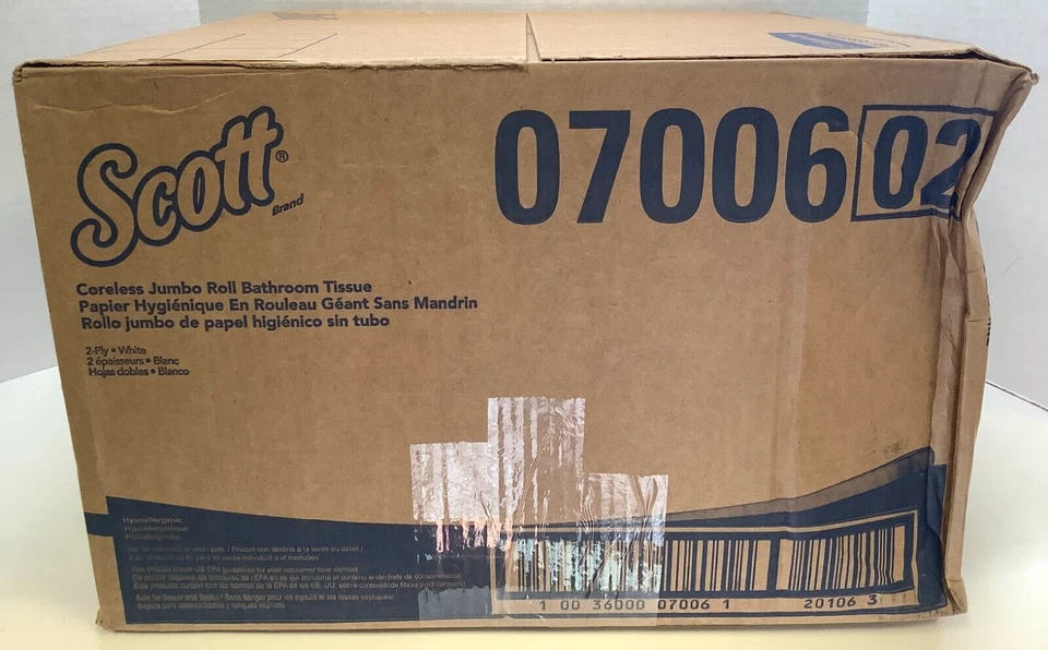 Rollos de papel higiénico Scott 07006 Coreless Jumbo Jr. de 2 capas, 12 rollos, envío gratuito Foto 2 de 4