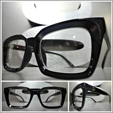 Mens Classic Vintage 50's Retro Style Clear Lens EYE GLASSES Black Optical Frame