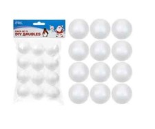 12 Boules En Polystyrène Sphères Blanches DIY Craft Boules De Décoration 3,6 Cm
