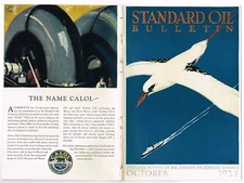 STANDARD OIL BULLETIN CALIFORNIA VINTAGE 10/25 TANKERS STREAMLINE AVIATION