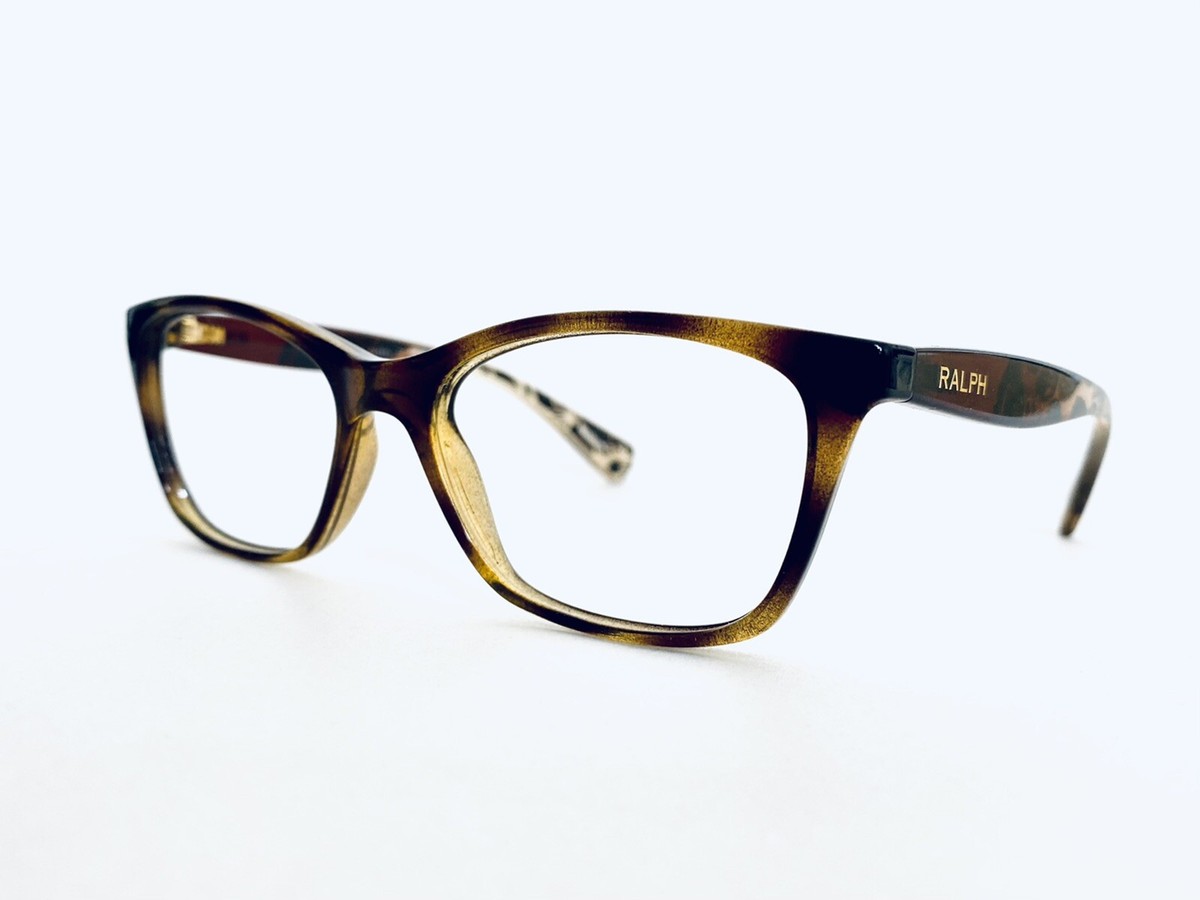 Ralph Lauren RA7071 Tortoise Cat Eye Eyeglasses Floral Temple 52-16-140‎ Ralph Lauren Brown Lucite Wayfarer Floral Temple Eyeglasses  main image 3