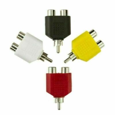 4X   Y Splitter AV Audio Video Plug Converter 1-Male to 2-Female Cable Adapter #