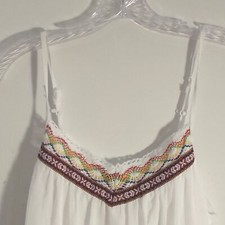 NWT New line Bohemian  Romantic Embroidered white sheath dress junior medium
