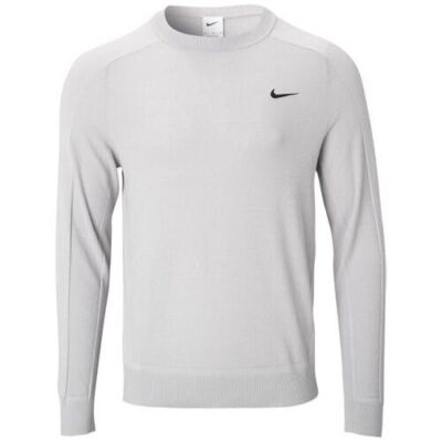 Size L-Tall Nike Tiger Woods Men's Knit Golf Sweater Light Smoke