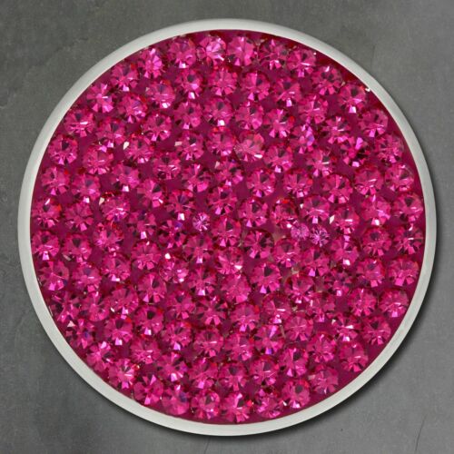 Amello Coins rosa fucsia 30 mm plantilla circonita mujer acero inoxidable moneda ESC301P - Imagen 1 de 7