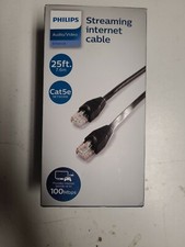 Philips Audio Video Streaming Internet Cable 25 Ft Long Cat5e Network 100 Mbps
