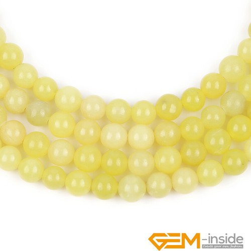 Natural Yellow Green Jade Gemstone Round Spacer Loose Beads For Jewellery Making - Bild 2 von 32