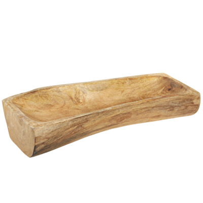 Rustikale Holzschale mit Mulde 40×13 16cm Deko Vintage