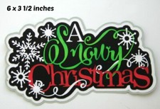 SNOWY CHRISTMAS TITLE scrapbook piecing premade 3D die cut Rhonda