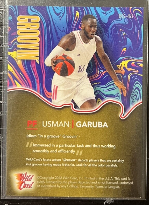 2021-22 Wild Card Alumination Yellow Groovin 136/199 Usman Garuba