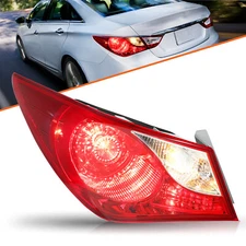 Driver Left Tail Light For 2011-2014 Hyundai Sonata Outer Side Mounted Halogen