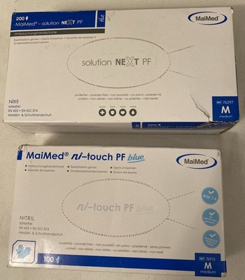 200 St. MaiMed Solution Next Nitril-Untersuchungshandschuhe Blau M + 100 ni-tou