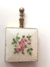 Raro de colección. Cenicero Cartera Esmalte Rosas Guilloche.