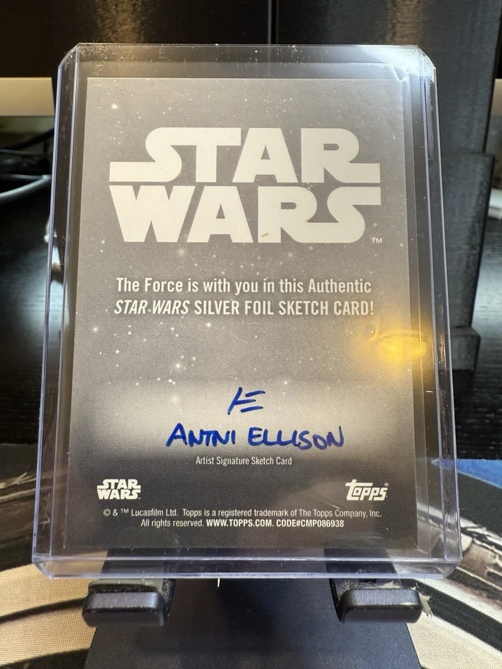 Topps Star Wars Silver Foil Kylo Ren Sketch Card By Antni Ellison 1/1 - Image 2 of 2