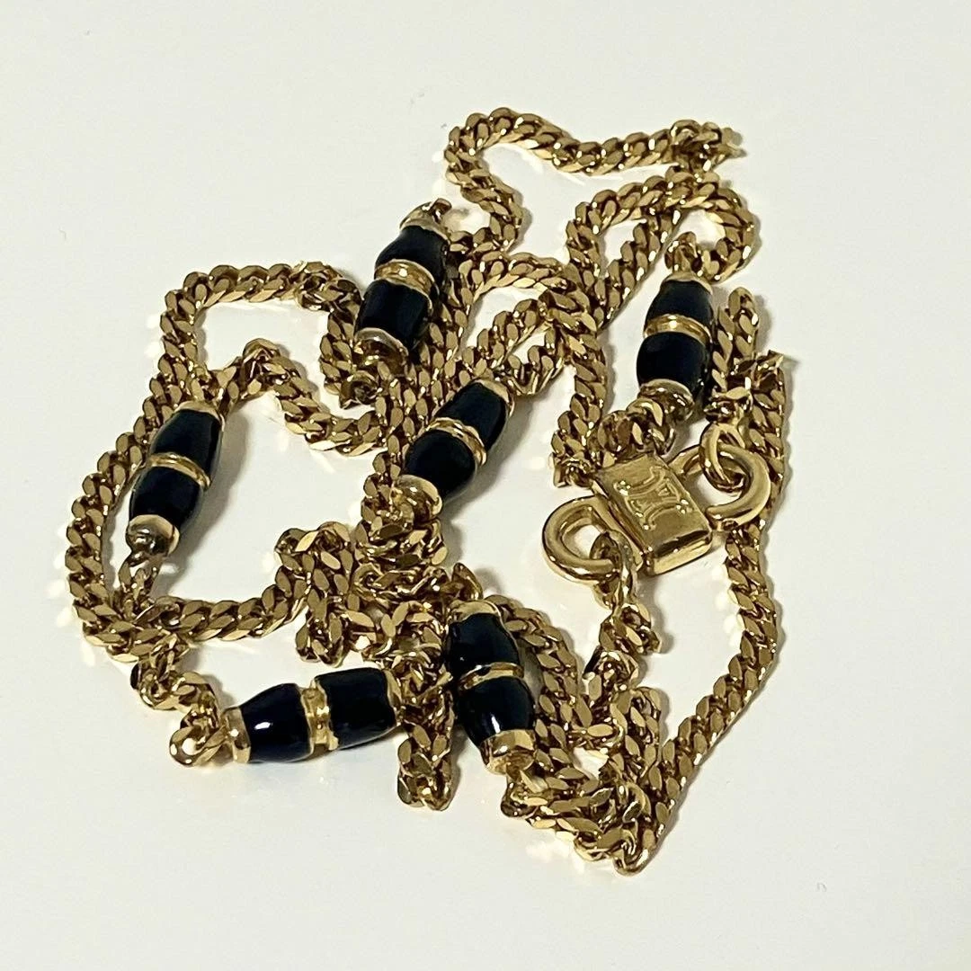 Collana CELINE vintage lunga oro blu