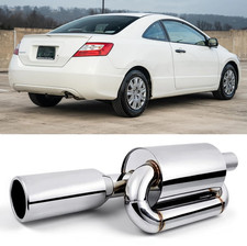 Sport Twin Loop Exhaust Muffler Tip 2.5 Inlet 4.0 Outlet For Civic 1.8l Coupe Sport Twin Loop Exhaust Muffler Tip 2.5 Inlet 4.0 Outlet For Civic 1.8l Coupe