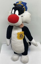 Vtg Sylvester the Cat Looney Tunes Plush Figure RARE Police Officer w/Badge Hat