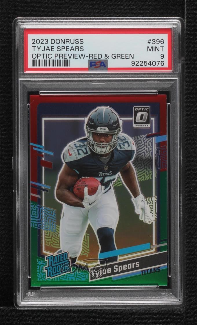 2023 Donruss Optic Preview Red & Green Prizm Tyjae Spears PSA 9 Rookie RC 2l4