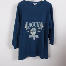 Vintage Laguna Sport Sweatshirt Mens Unisex Large Blue Made in USA 90s Skate Sur