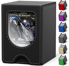 Card Deck Box for MTG Commander, Card Case Holds 100 Double-Sleeved Cards, Magi
