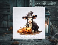 Halloween Cow Dish Towel, 12x12, FREE shipping, hand, tea towel, bath, choice