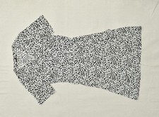 Banana Republic Dress Womens Sz M Black White Abstract Print Faux Wrap Short Sle