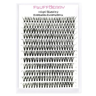 FLUFFBERRY Eyelash Clusters Individual Lashes 15-20mix, 240PCS-30P-0.07-D