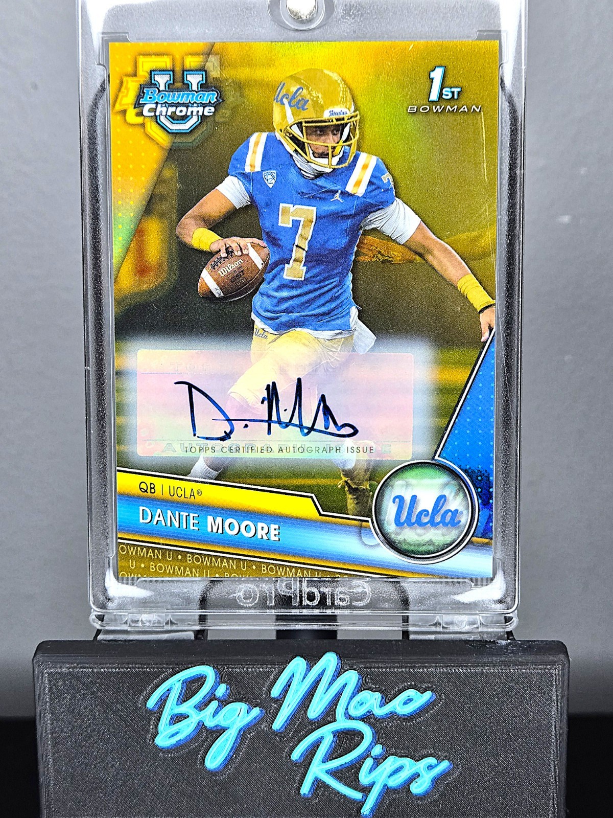 2023 Bowman Chrome U Yellow /75 Dante Moore 1st Bowman Auto UCLA #133 Oregon