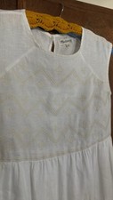 Madewell Linen Embroidered Sleeveless Dress Pockets Lined Skirt S