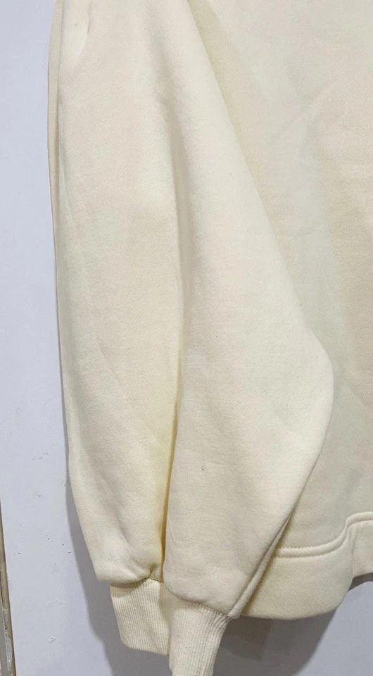 Sudadera Pullover Zara Grande Manga Globo Crema/Marfil Algodón Poliéster Mujer Foto 3 de 4