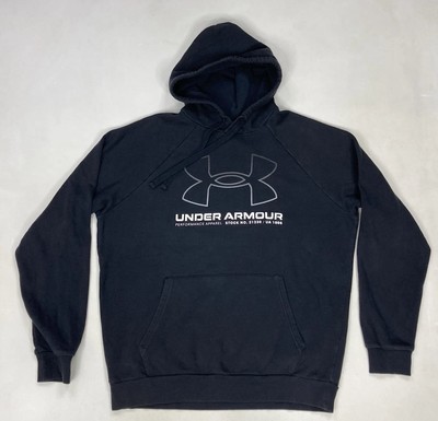 Under Armour UA Rival Lock Up Fleeve Pullover Hoodie Men Medium Black 1366724