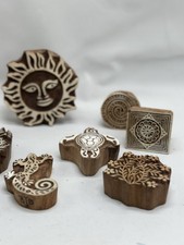 Celestial Wood Handmade Pottery Fabric Paper Printing Blocks Gecko Dragonfly