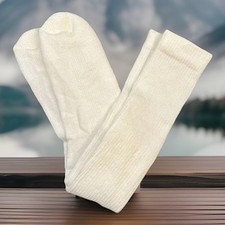 VTG Socks 23" Crew Athletic NOS 10-13 White Hi Bulk Acrylic USA Thorlos 90s