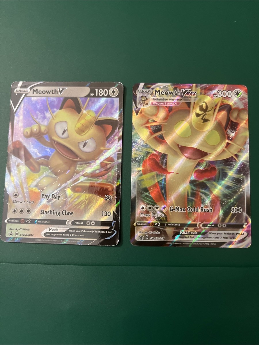 Pokémon TCG Meowth VMAX SWSH005 Full Art Promo Pokémon TCG Meowth VMAX SWSH005 Full Art Promo