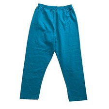 Flapdoodles Capri Leggings Girls Size 14 USA Made Cotton Turquoise Blue Stretch