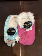 NWT Snoozies Slippes Kids Lot of 2, Stretch comfort with/grip soles sz S 13-1