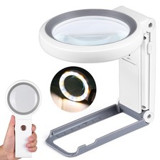 30X 10X High Magnification with LED Handheld or Stand Magnifying Glass