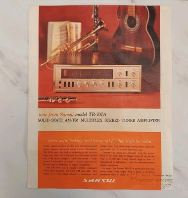 Vintage Sansui HiFi Receiver TR-707A Japan Sony Store Sales Brochure Advertising