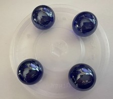 4 Vintage Navy Blue Shiny Large Glass Shooter Marbles