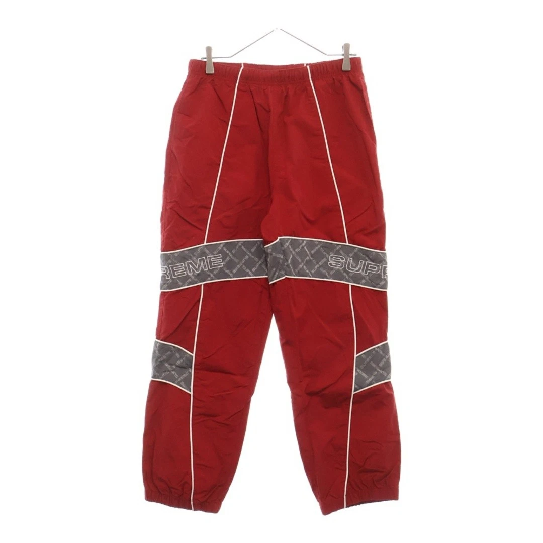 Pantalon de survêtement panneau jacquard SUPREME 22AW nylon rouge d'occasion 52db110fbb876be6f3ba
