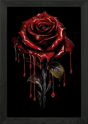 Blutrose gerahmtes Wandbild Poster Leinwanddruck Bild
