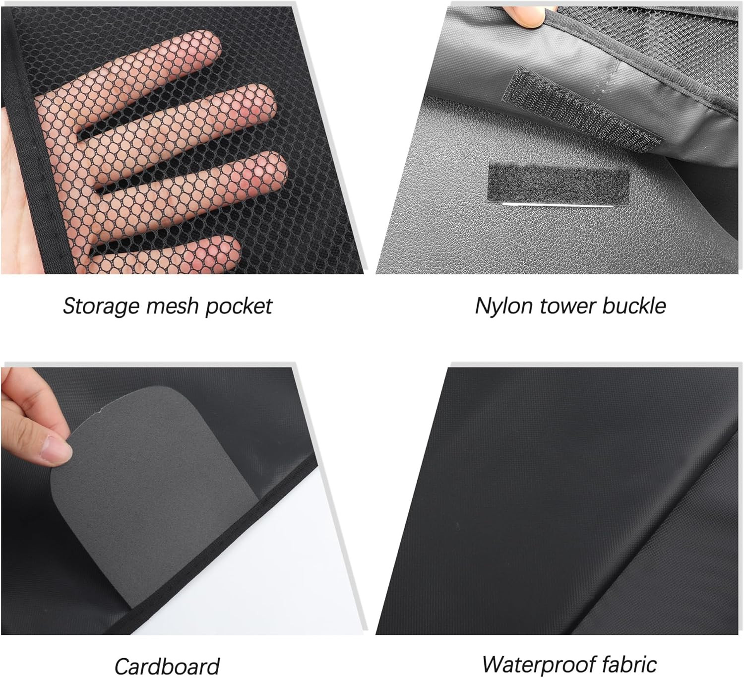 2PCS Car Door Protector for Dogs with Net Storage Pockets,Anti Scratch Dog Car D