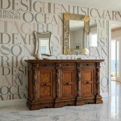 Antike Anrichte Neo-Renaissance Stil Holz Italien des XX Jhs Originell - Bild 1 von 4