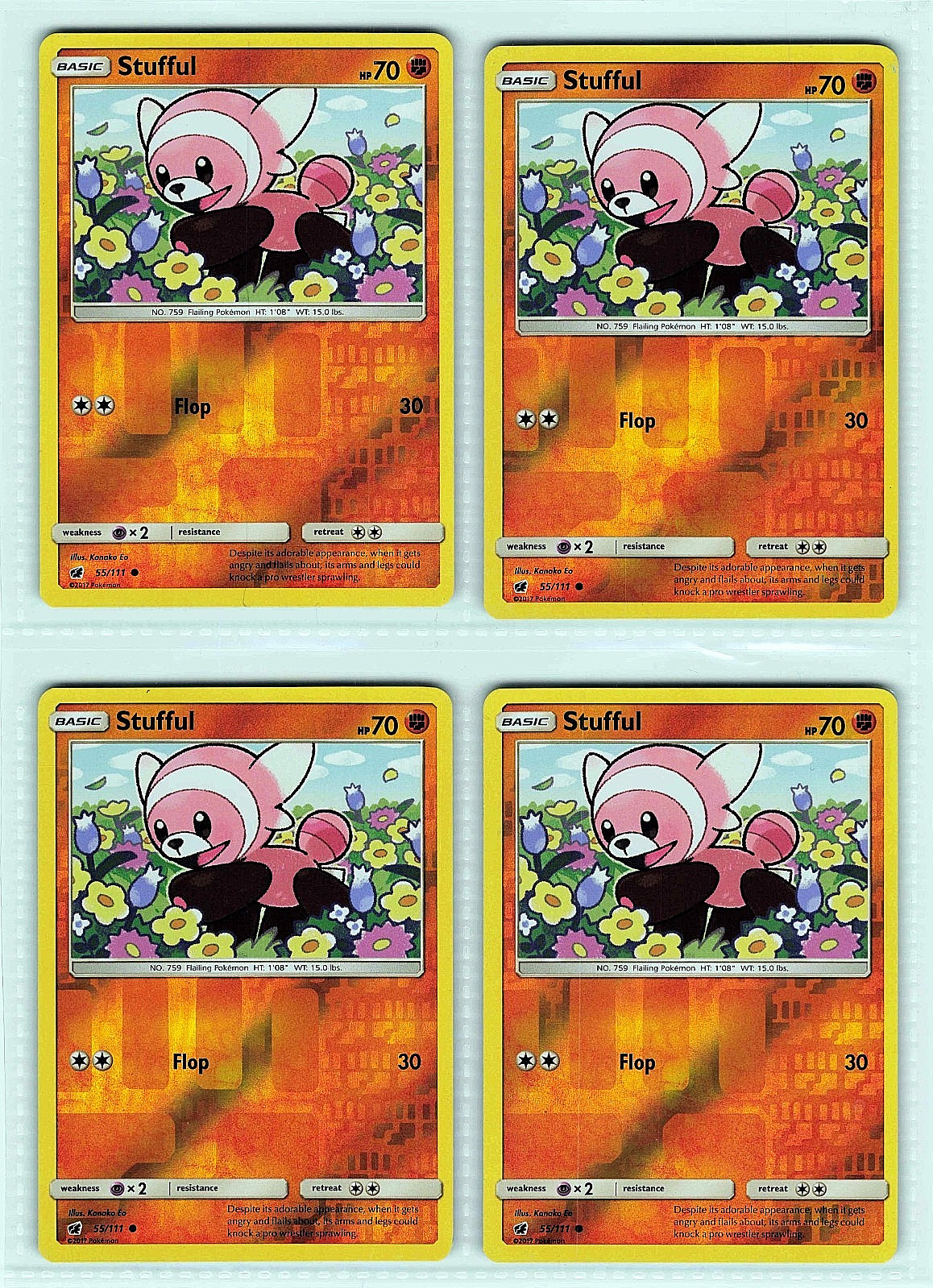 Stufful - 55/111 Crimson Invasion Reverse Holo Pokemon Card 4