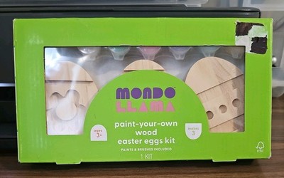 Mondo Llama Paint-your-own wood easter egg Kit New