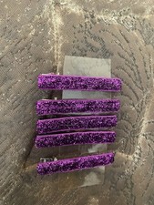  5 Retro Purple Glitter Alligator Metal Hair Clips