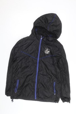 NFL Herren Windbreaker Jacke schwarz Kapuze Full Zip Größe S