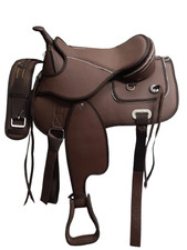All Purpose-Treeless western Brown Synthetic Saddle For Horses Sizes: 14" 