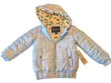 NWT Limited Too Toddler Hooded Puffer Jacket Zip Front Pockets Blue Girl Sz 4