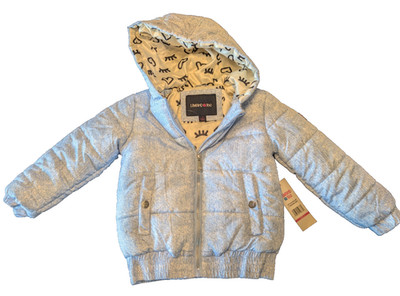 NWT Limited Too Toddler Hooded Puffer Jacket Zip Front Pockets Blue Girl Sz 4